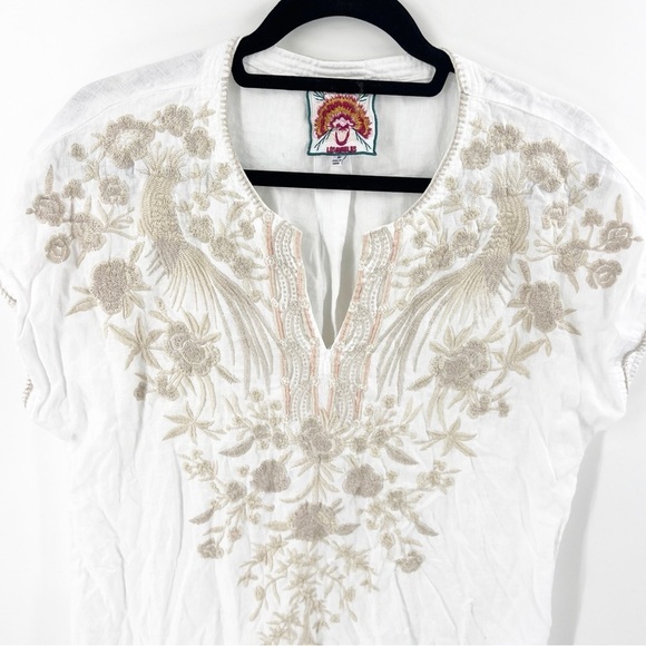✅JOHNNY WAS HEAVILY NEUTRAL EMBROIDERED DRESS SHIFT TUNIC BOHO SMALL MEDIUM $289 - Picture 5 of 5